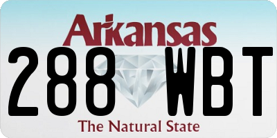 AR license plate 288WBT