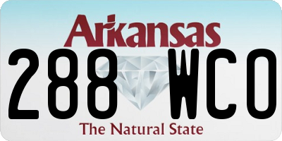 AR license plate 288WCO