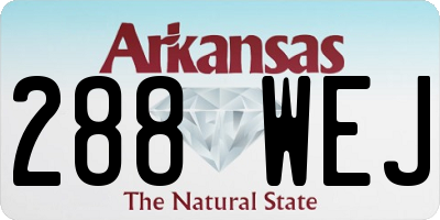 AR license plate 288WEJ