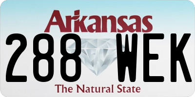 AR license plate 288WEK