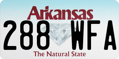 AR license plate 288WFA
