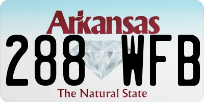 AR license plate 288WFB