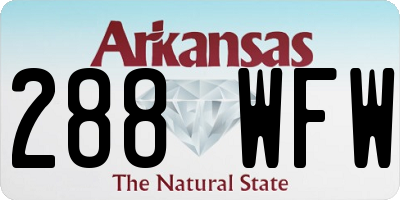 AR license plate 288WFW