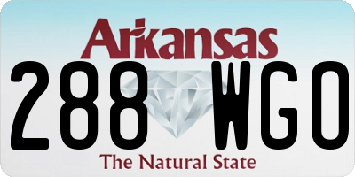 AR license plate 288WGO