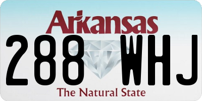 AR license plate 288WHJ