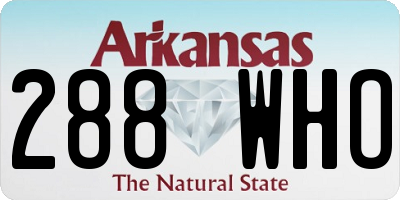 AR license plate 288WHO