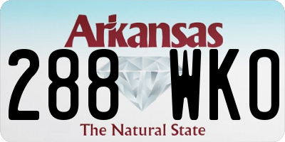 AR license plate 288WKO