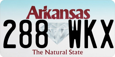 AR license plate 288WKX