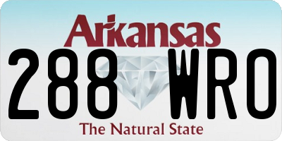 AR license plate 288WRO