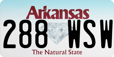 AR license plate 288WSW