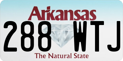 AR license plate 288WTJ