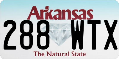 AR license plate 288WTX