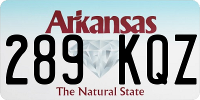 AR license plate 289KQZ