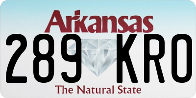 AR license plate 289KRO