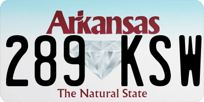 AR license plate 289KSW