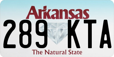 AR license plate 289KTA