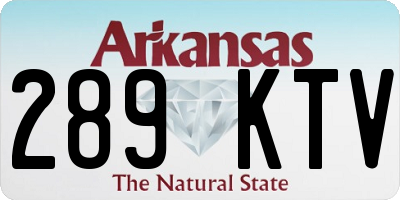 AR license plate 289KTV