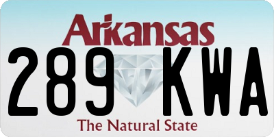 AR license plate 289KWA