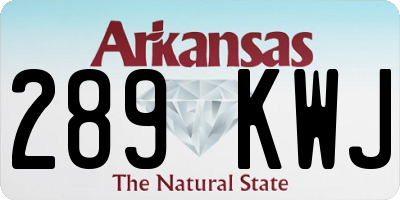AR license plate 289KWJ
