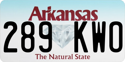 AR license plate 289KWO