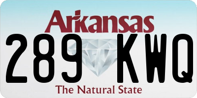 AR license plate 289KWQ