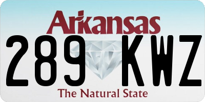 AR license plate 289KWZ