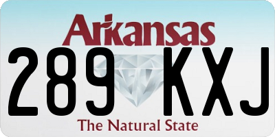 AR license plate 289KXJ