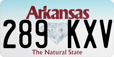 AR license plate 289KXV