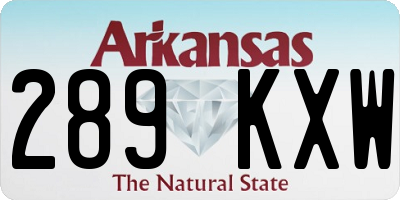 AR license plate 289KXW
