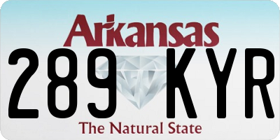 AR license plate 289KYR
