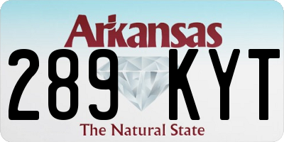 AR license plate 289KYT