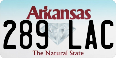 AR license plate 289LAC