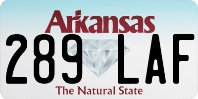 AR license plate 289LAF