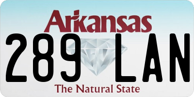 AR license plate 289LAN