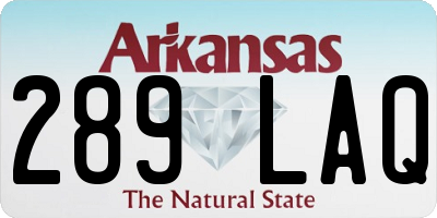 AR license plate 289LAQ