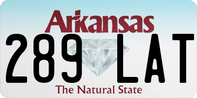 AR license plate 289LAT