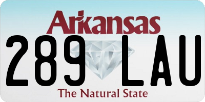 AR license plate 289LAU