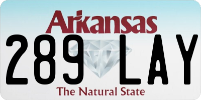 AR license plate 289LAY