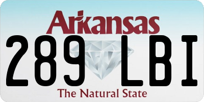 AR license plate 289LBI