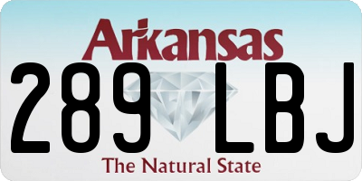 AR license plate 289LBJ