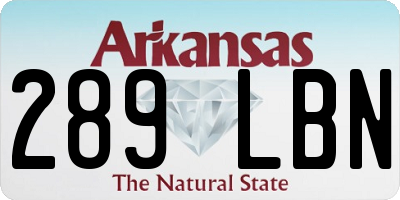 AR license plate 289LBN