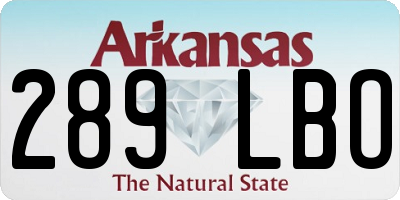 AR license plate 289LBO