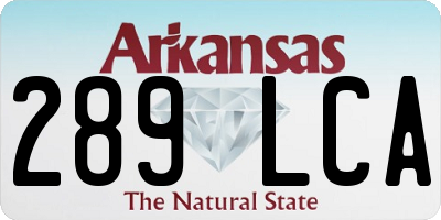 AR license plate 289LCA