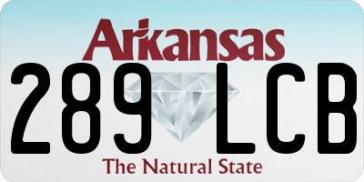 AR license plate 289LCB