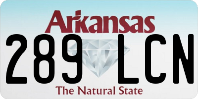 AR license plate 289LCN