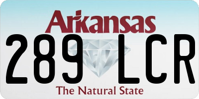 AR license plate 289LCR