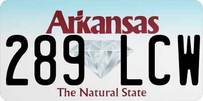 AR license plate 289LCW