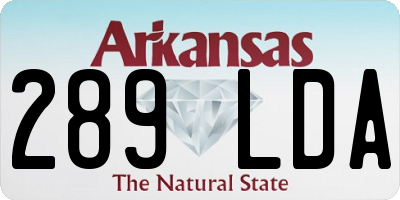 AR license plate 289LDA