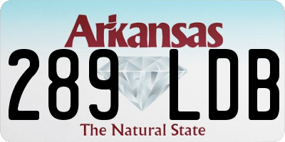 AR license plate 289LDB