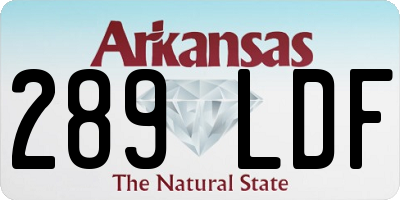 AR license plate 289LDF
